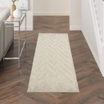 Nourison Interlock ITL04 Runner Rug, Ivory/Grey, 2'3" x 7'6"