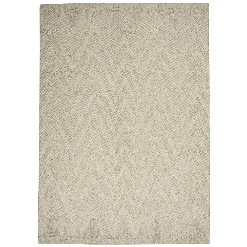 Nourison Interlock ITL04 Area Rug, Ivory/Grey, 3'9" x 5'9"