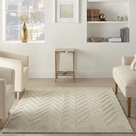 Nourison Interlock ITL04 Area Rug, Ivory/Grey, 3'9" x 5'9"