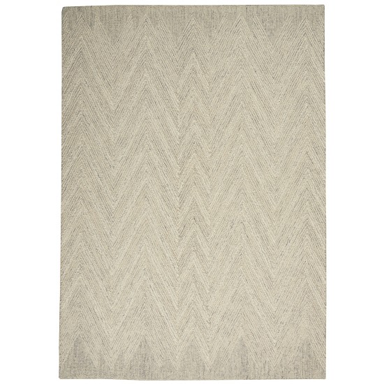 Nourison Interlock ITL04 Area Rug, Ivory/Grey, 5' x 7'6"