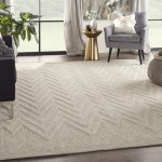 Nourison Interlock ITL04 Area Rug, Ivory/Grey, 8' x 10'6"