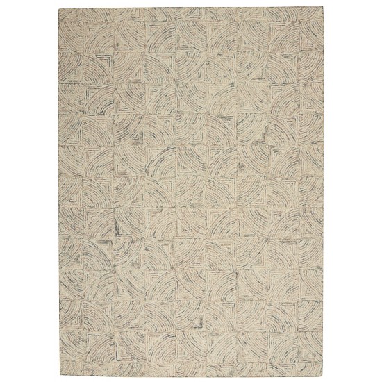 Nourison Interlock ITL05 Area Rug, Ivory/Multicolor, 3'9" x 5'9"