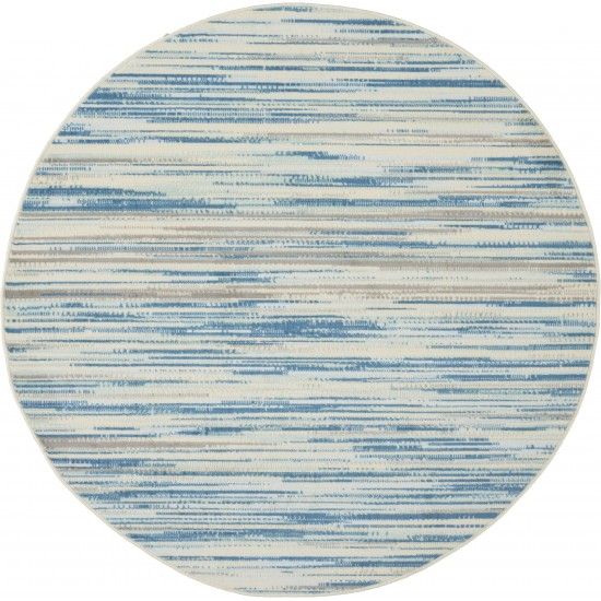 Nourison Jubilant JUB04 Area Rug, Blue, 5'3" x Round