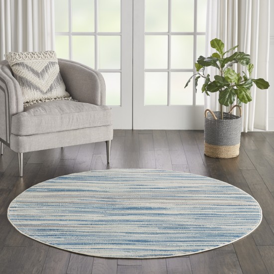 Nourison Jubilant JUB04 Area Rug, Blue, 5'3" x Round