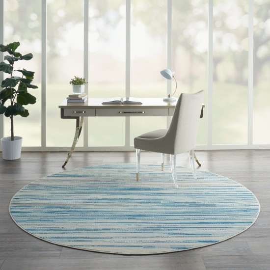 Nourison Jubilant JUB04 Area Rug, Blue, 8' x Round