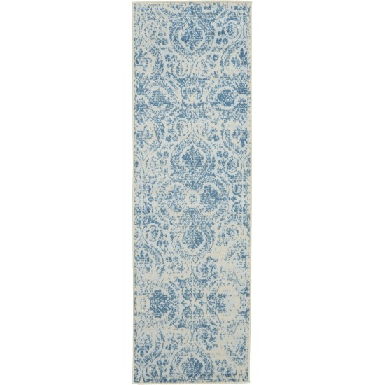 Nourison Jubilant JUB05 Runner Rug, Blue, 2'3" x 7'3"