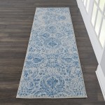 Nourison Jubilant JUB05 Runner Rug, Blue, 2'3" x 7'3"