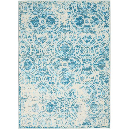 Nourison Jubilant JUB05 Area Rug, Blue, 5'3" x 7'3"