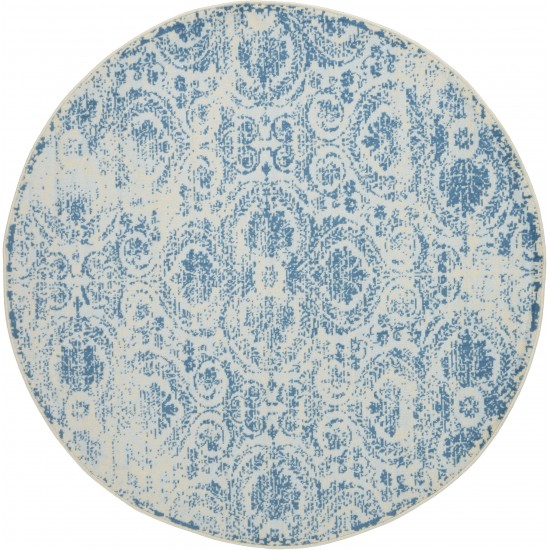 Nourison Jubilant JUB05 Area Rug, Blue, 5'3" x Round