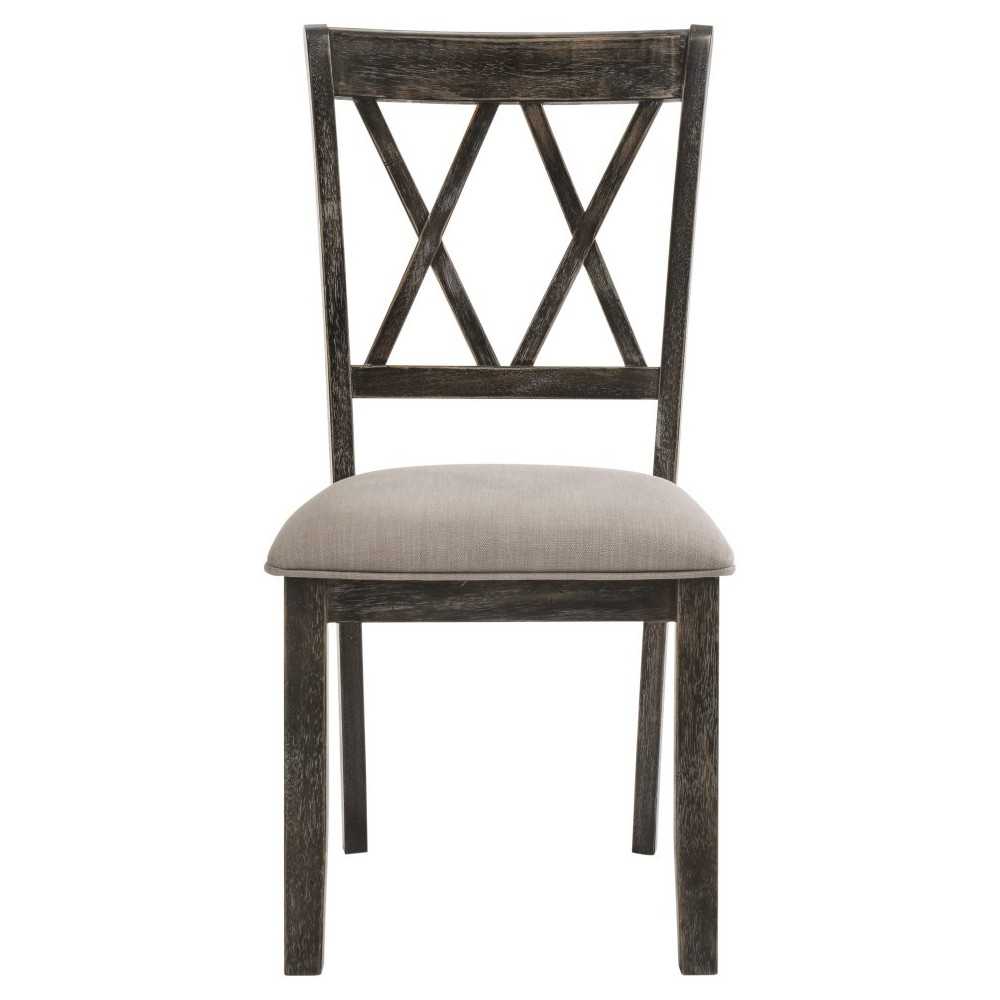 ACME Claudia II Side Chair (Set-2), Fabric & Weathered Gray