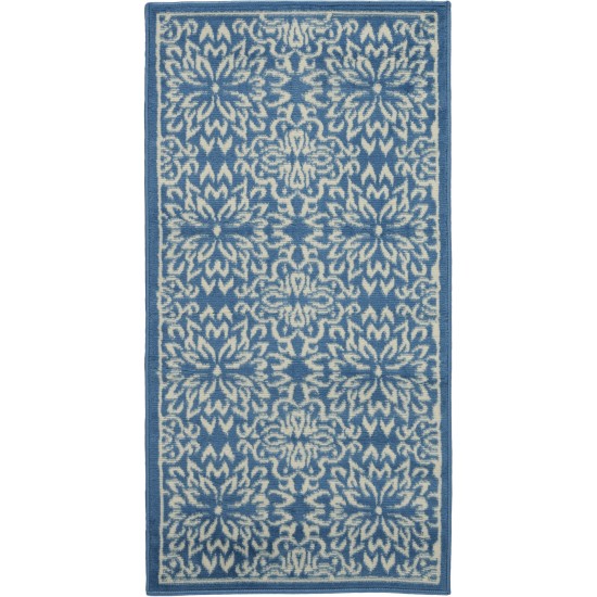 Nourison Jubilant JUB06 Runner Rug, Ivory/Blue, 2' x 4'