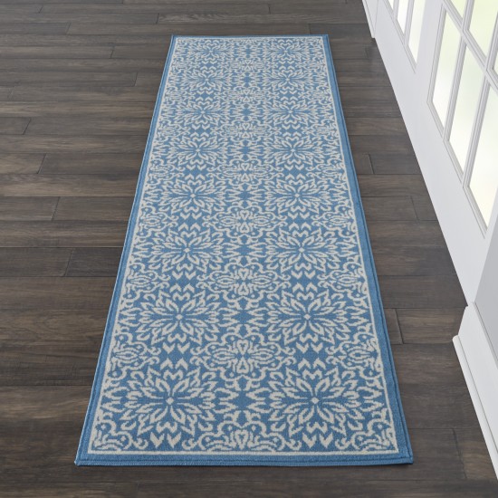 Nourison Jubilant JUB06 Runner Rug, Ivory/Blue, 2'3" x 7'3"