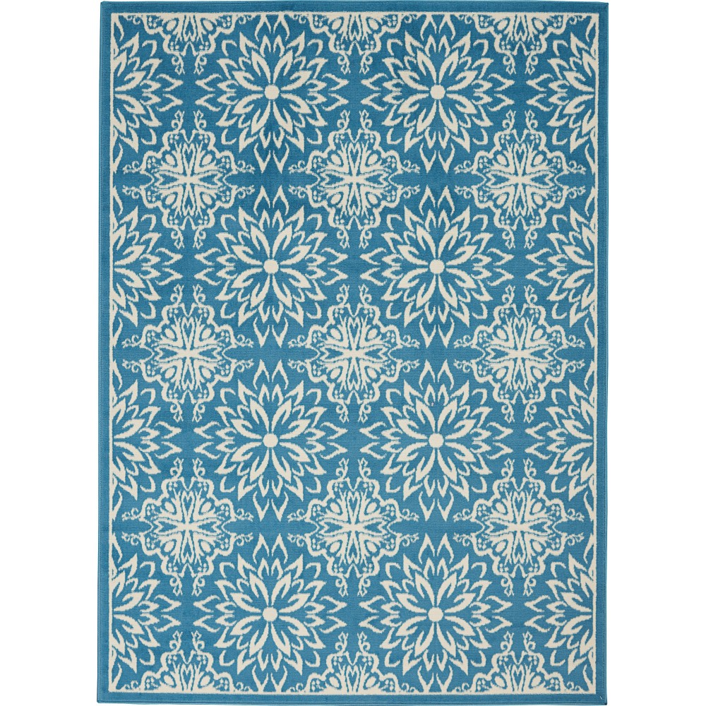 Nourison Jubilant JUB06 Area Rug, Ivory/Blue, 4' x 6'