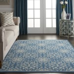 Nourison Jubilant JUB06 Area Rug, Ivory/Blue, 4' x 6'