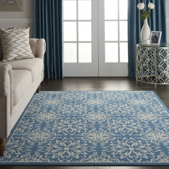 Nourison Jubilant JUB06 Area Rug, Ivory/Blue, 5'3" x 7'3"