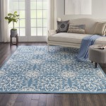 Nourison Jubilant JUB06 Area Rug, Ivory/Blue, 7'10" x 9'10"