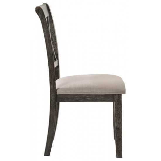 ACME Claudia II Side Chair (Set-2), Fabric & Weathered Gray