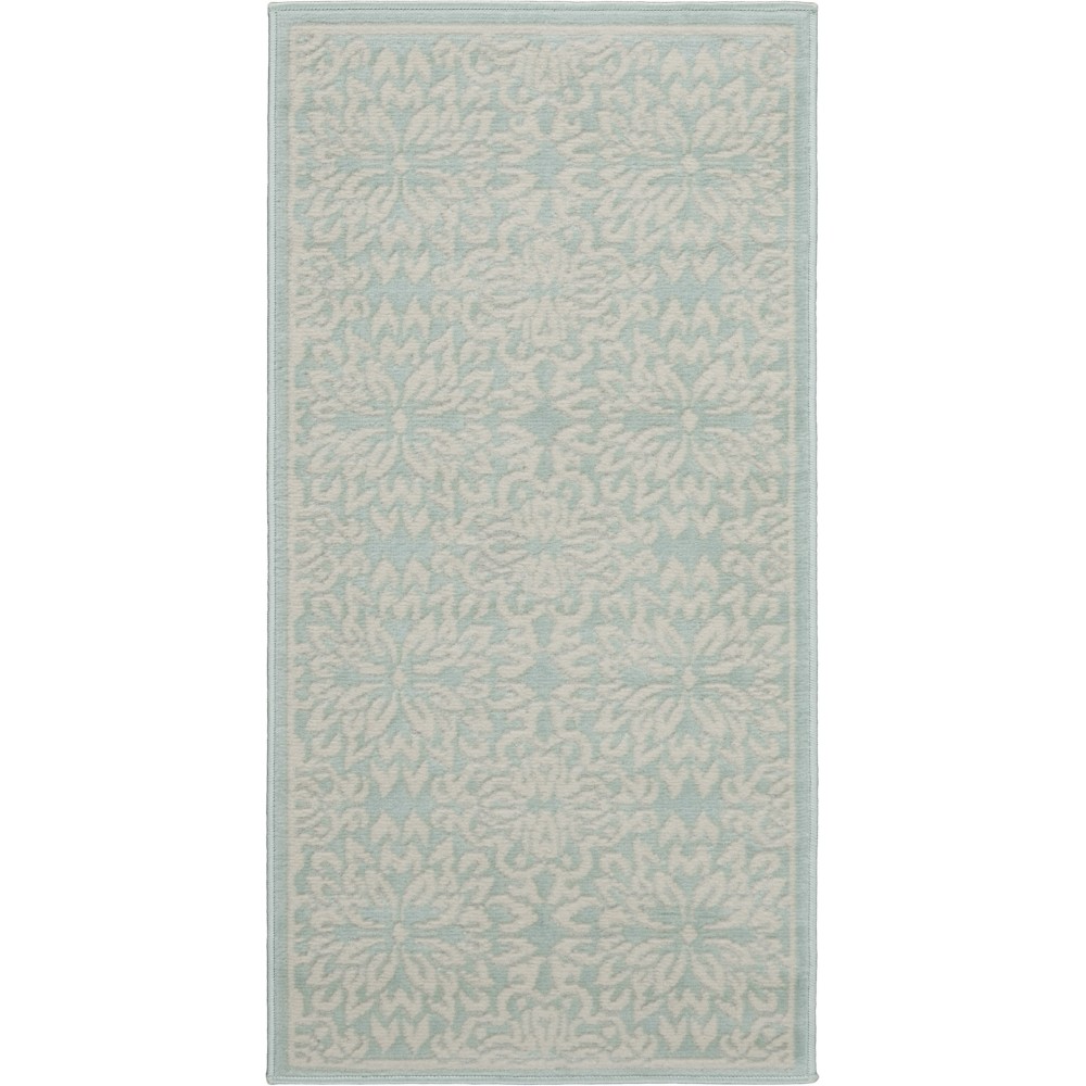 Nourison Jubilant JUB06 Area Rug, Ivory/Green, 2' x 4'