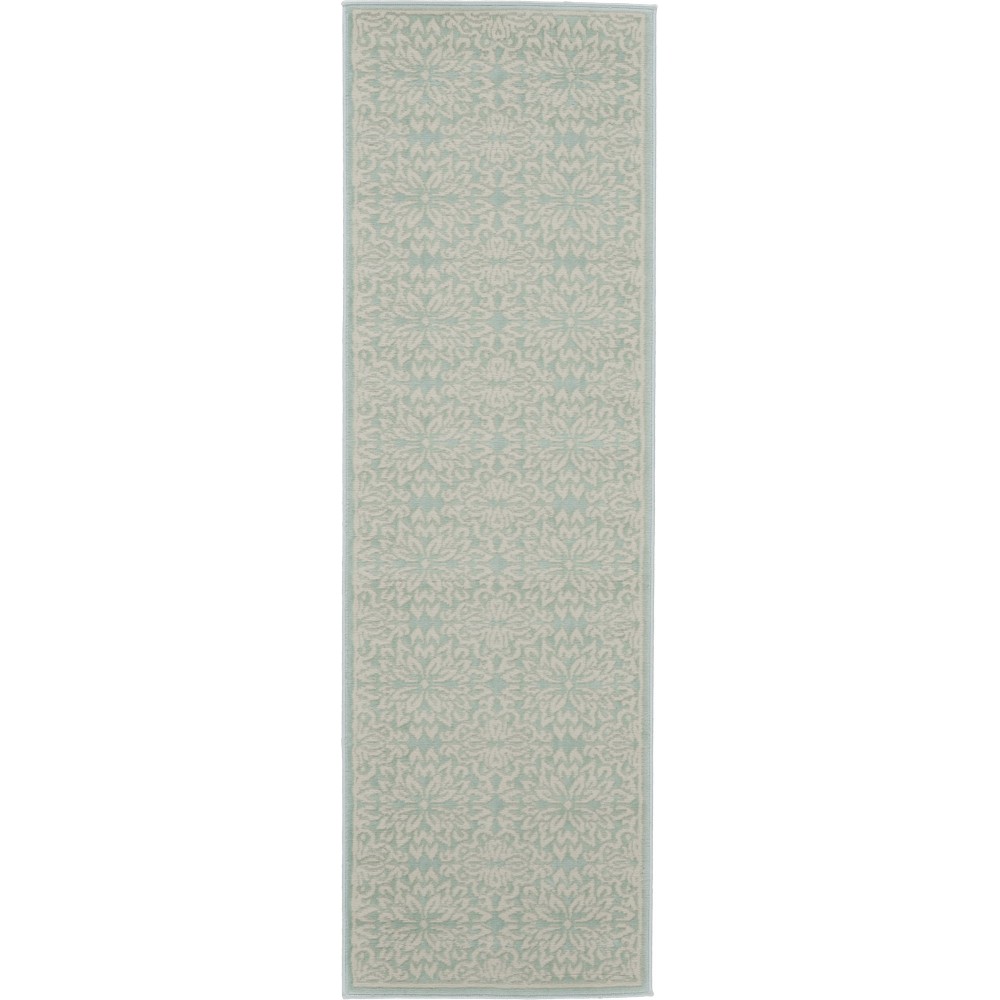 Nourison Jubilant JUB06 Runner Rug, Ivory/Green, 2'3" x 7'3"