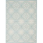 Nourison Jubilant JUB06 Area Rug, Ivory/Green, 4' x 6'