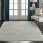 Nourison Jubilant JUB06 Area Rug, Ivory/Green, 4' x 6'