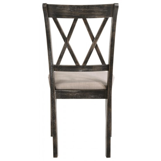 ACME Claudia II Side Chair (Set-2), Fabric & Weathered Gray