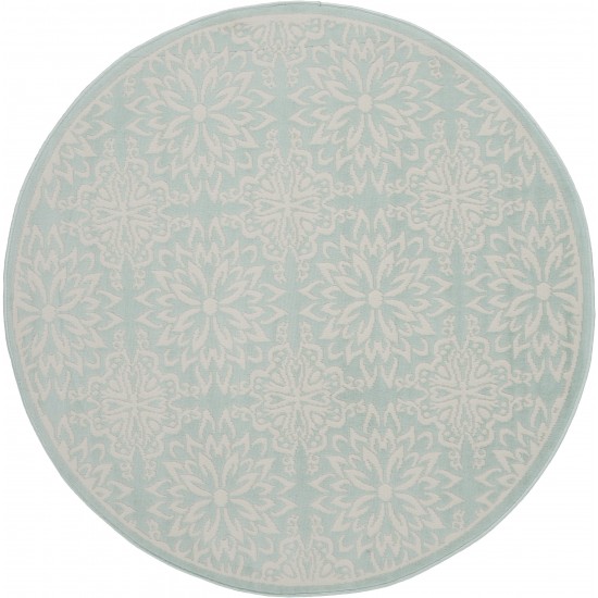 Nourison Jubilant JUB06 Area Rug, Ivory/Green, 5'3" x Round