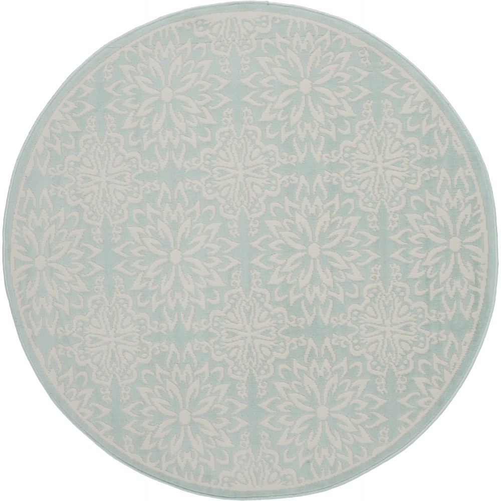 Nourison Jubilant JUB06 Area Rug, Ivory/Green, 5'3" x Round Nourison Jubilant JUB06 Area Rug, Ivory/Green, 5'3" x Round