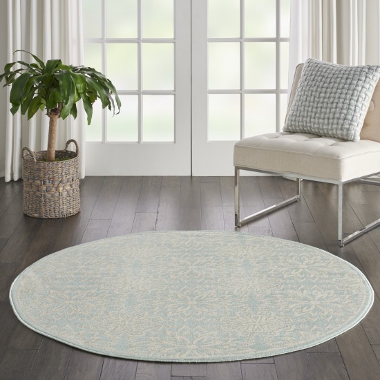 Nourison Jubilant JUB06 Area Rug, Ivory/Green, 5'3" x Round