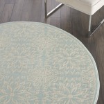 Nourison Jubilant JUB06 Area Rug, Ivory/Green, 5'3" x Round
