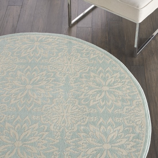 Nourison Jubilant JUB06 Area Rug, Ivory/Green, 5'3" x Round