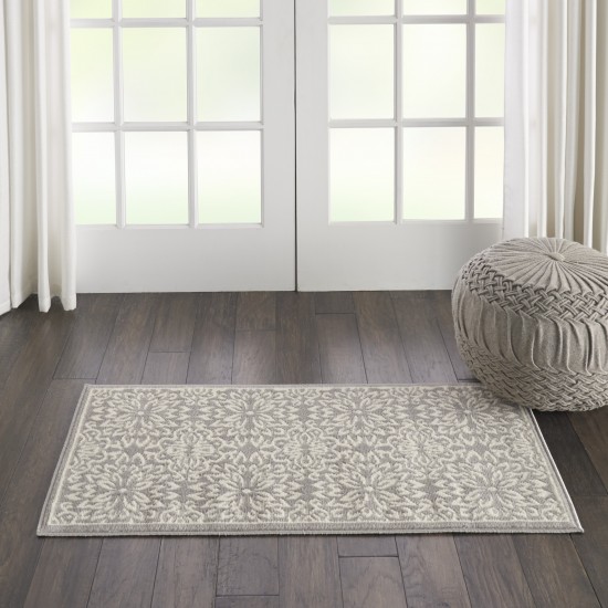 Nourison Jubilant JUB06 Area Rug, Ivory/Grey, 2' x 4'