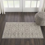 Nourison Jubilant JUB06 Area Rug, Ivory/Grey, 2' x 4'