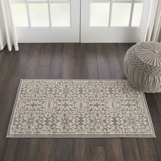 Nourison Jubilant JUB06 Area Rug, Ivory/Grey, 2' x 4'