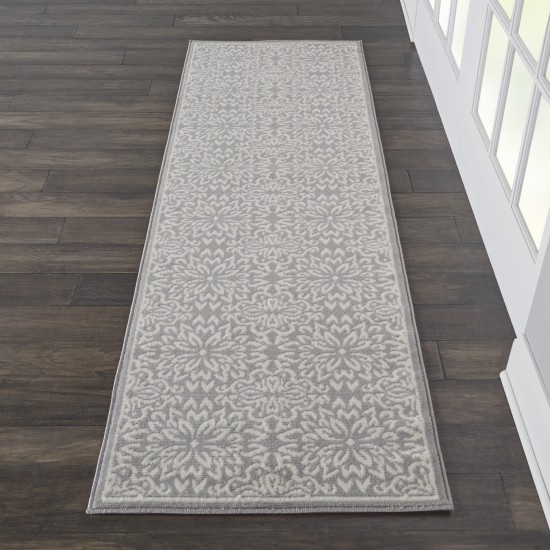 Nourison Jubilant JUB06 Runner Rug, Ivory/Grey, 2'3" x 7'3"