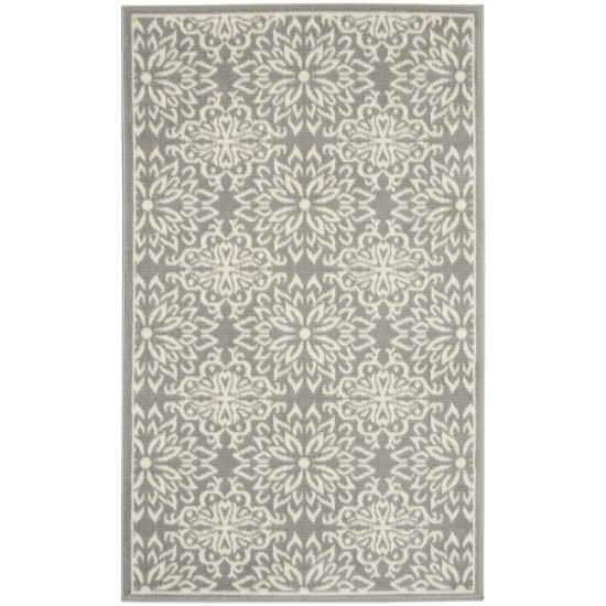 Nourison Jubilant JUB06 Area Rug, Ivory/Grey, 3' x 5'