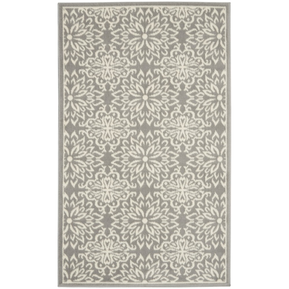 Nourison Jubilant JUB06 Area Rug, Ivory/Grey, 3' x 5'