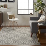 Nourison Jubilant JUB06 Area Rug, Ivory/Grey, 5'3" x 7'3"