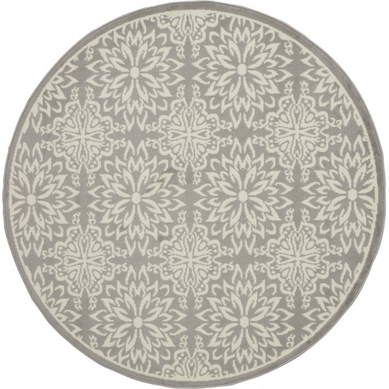 Nourison Jubilant JUB06 Area Rug, Ivory/Grey, 5'3" x Round