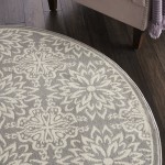 Nourison Jubilant JUB06 Area Rug, Ivory/Grey, 5'3" x Round