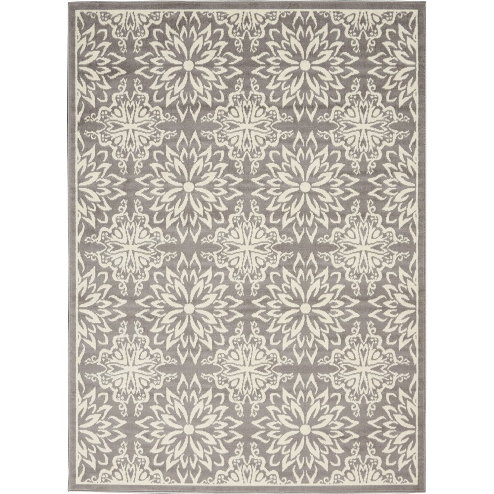 Nourison Jubilant JUB06 Area Rug, Ivory/Grey, 6' x 9'