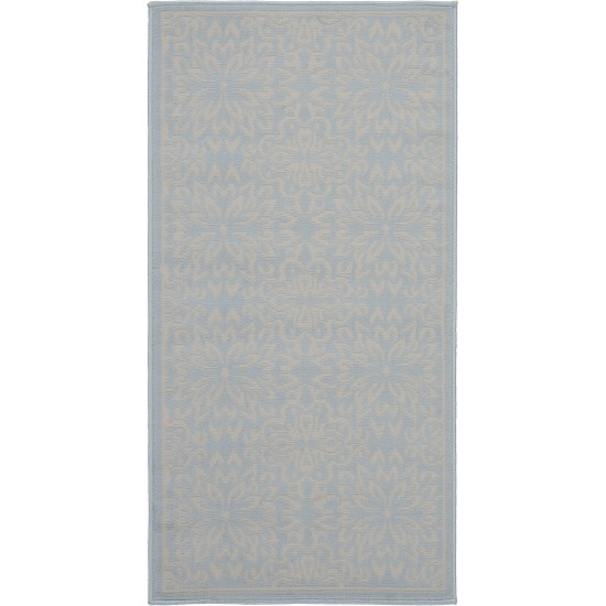 Nourison Jubilant JUB06 Area Rug, Ivory/Light Blue, 2' x 4'