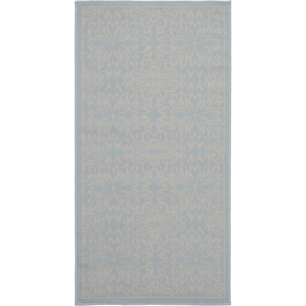 Nourison Jubilant JUB06 Area Rug, Ivory/Light Blue, 2' x 4'