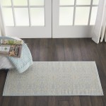 Nourison Jubilant JUB06 Area Rug, Ivory/Light Blue, 2' x 4'