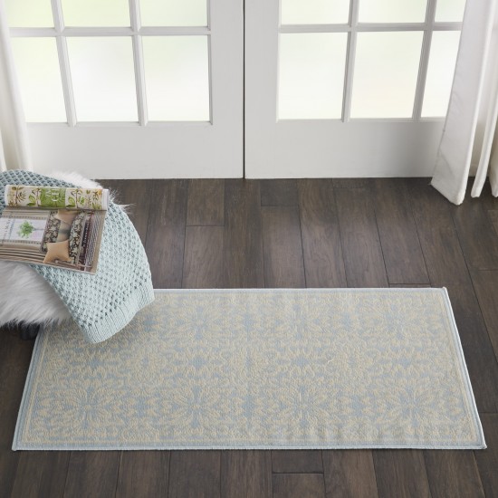 Nourison Jubilant JUB06 Area Rug, Ivory/Light Blue, 2' x 4'