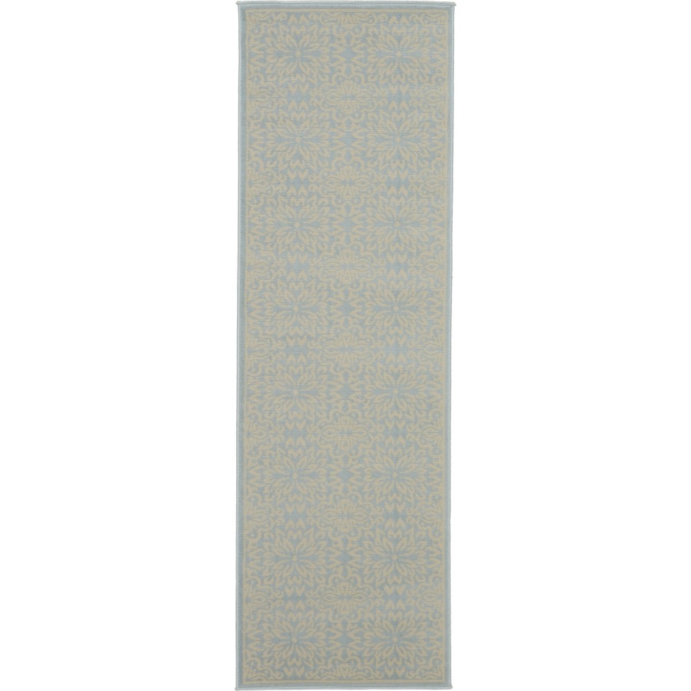 Nourison Jubilant JUB06 Runner Rug, Ivory/Light Blue, 2'3" x 7'3"