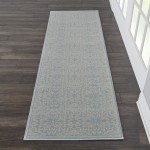 Nourison Jubilant JUB06 Runner Rug, Ivory/Light Blue, 2'3" x 7'3"