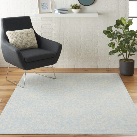 Nourison Jubilant JUB06 Area Rug, Ivory/Light Blue, 4' x 6'