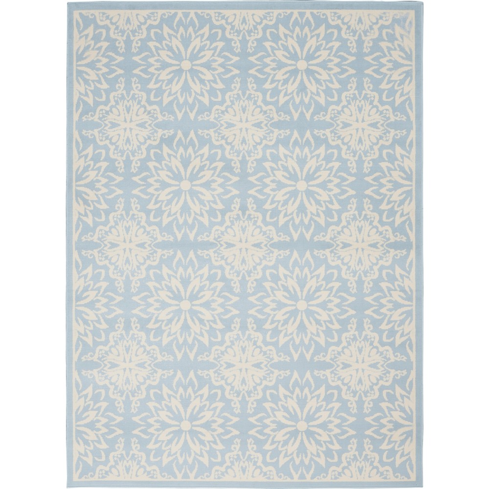 Nourison Jubilant JUB06 Area Rug, Ivory/Light Blue, 5'3" x 7'3"