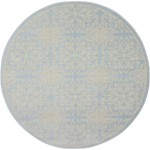 Nourison Jubilant JUB06 Area Rug, Ivory/Light Blue, 5'3" x Round